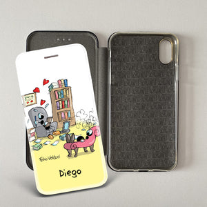 Artistic cover for Smartphone Personalized "Police" subject, model with "book" opening