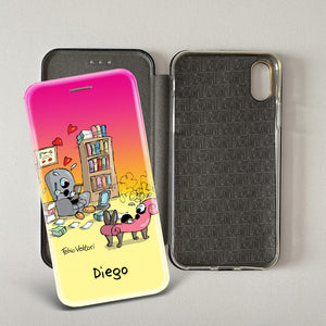 Artistic cover for Smartphone Personalized "Police" subject, model with "book" opening