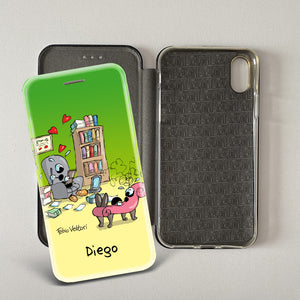 Artistic cover for Smartphone Personalized "Police" subject, model with "book" opening