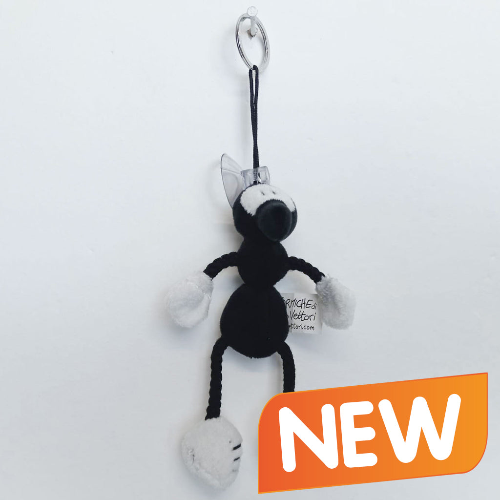 Plush Ant Toy with Keychain and Suction Cup