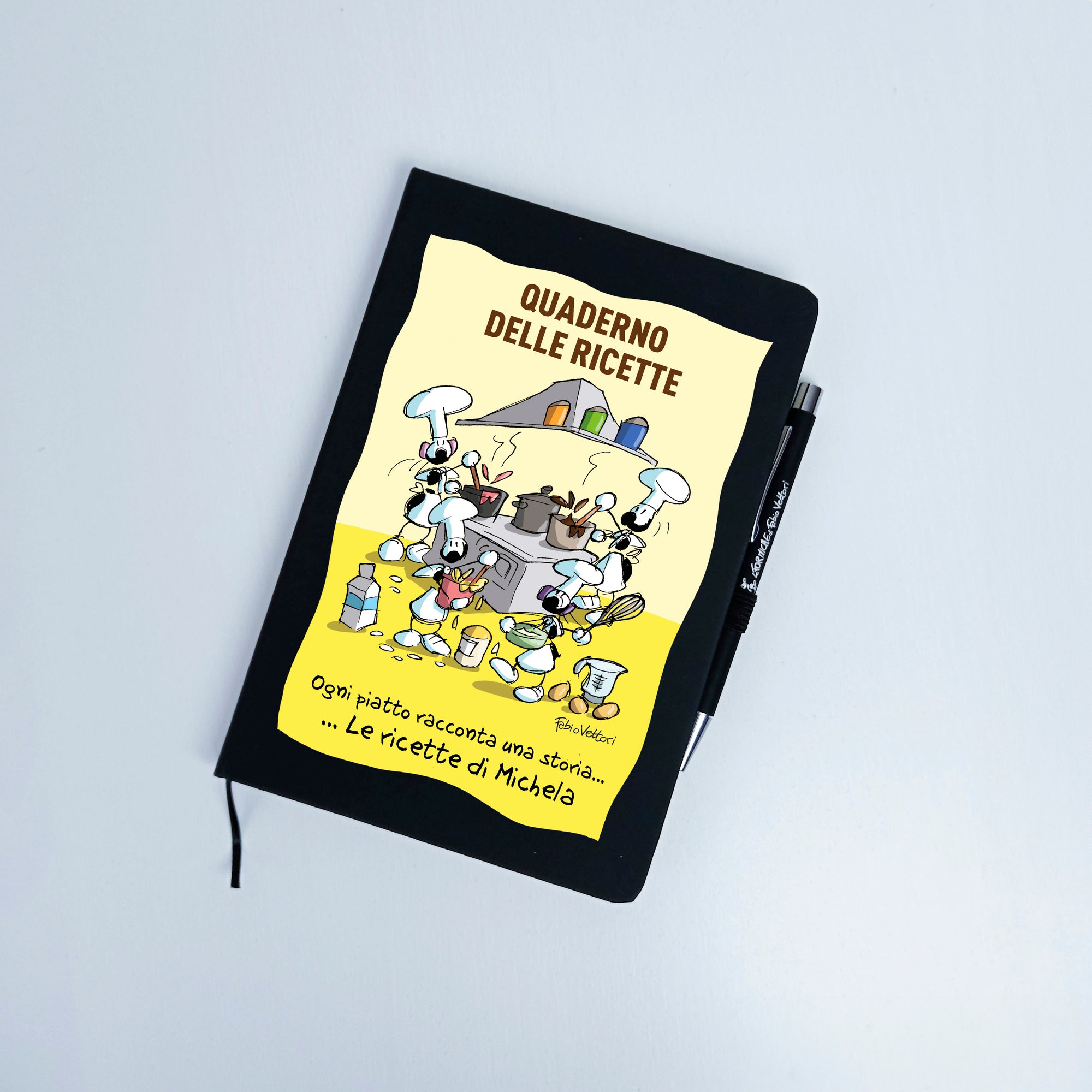 Customizable A5 notebook with pen, subject "Recipe Notebook"