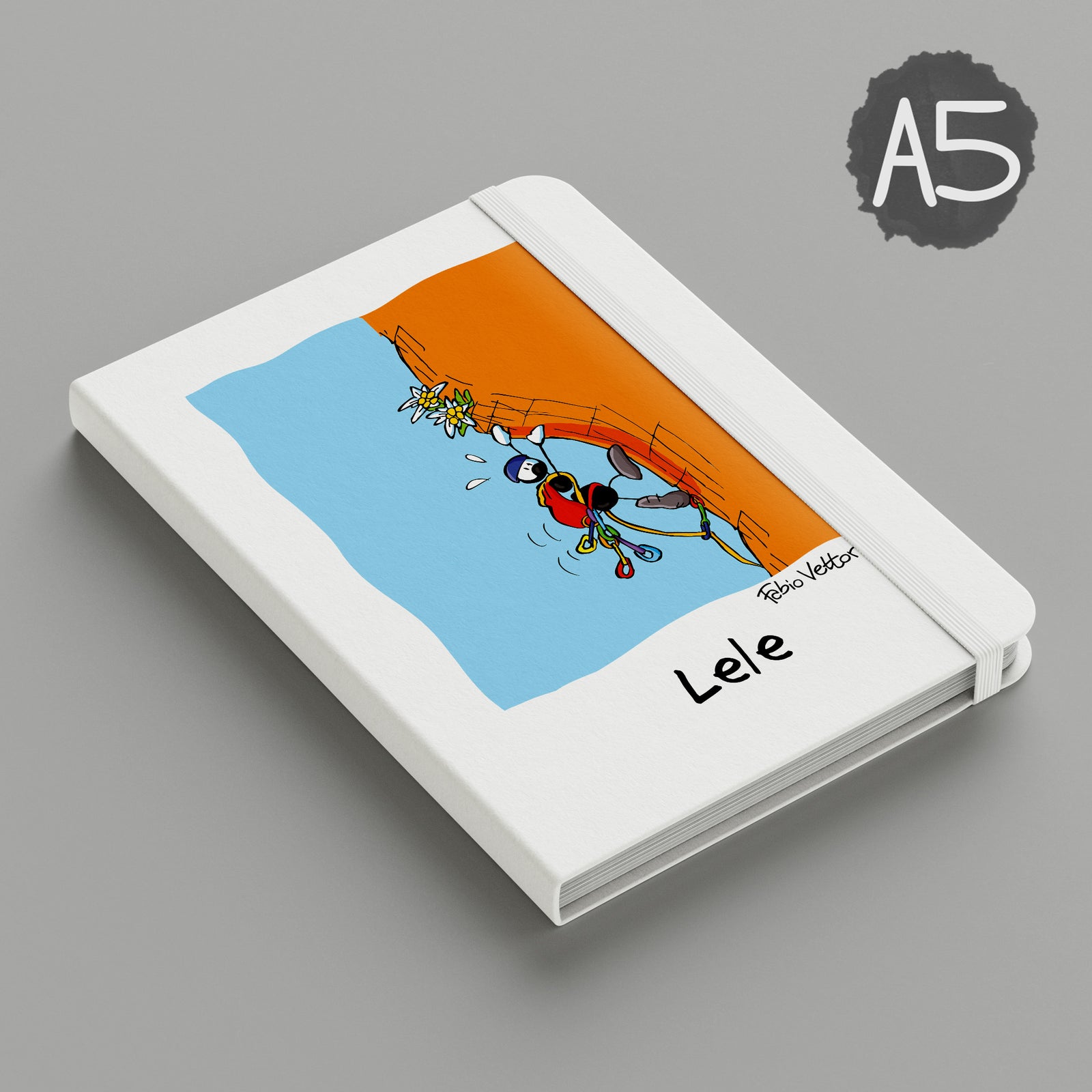 Personalized notebook with "Rock climber" theme