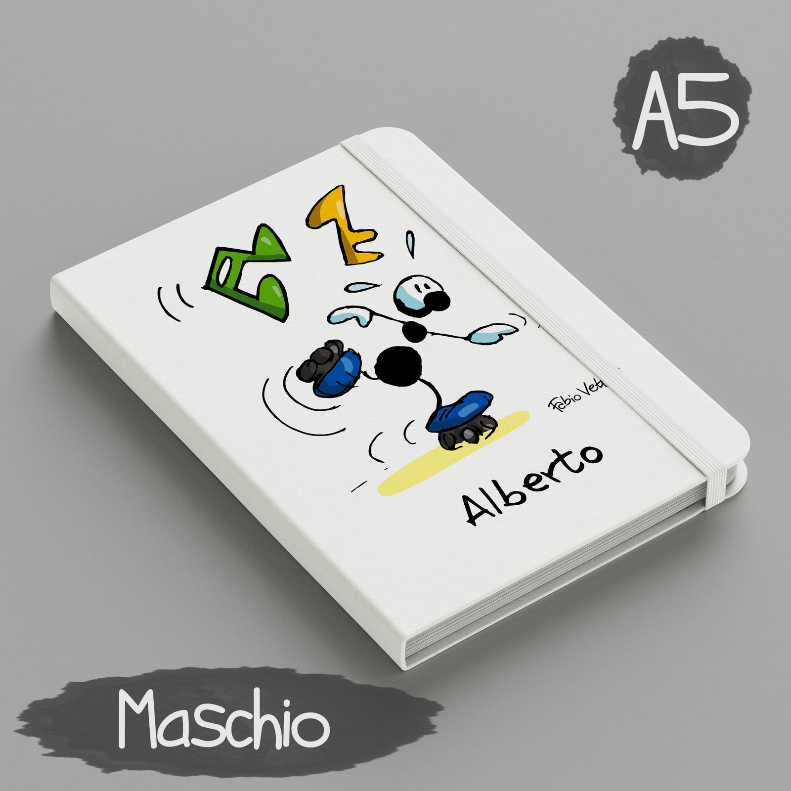 Personalized notebook with the theme "Roller skates"