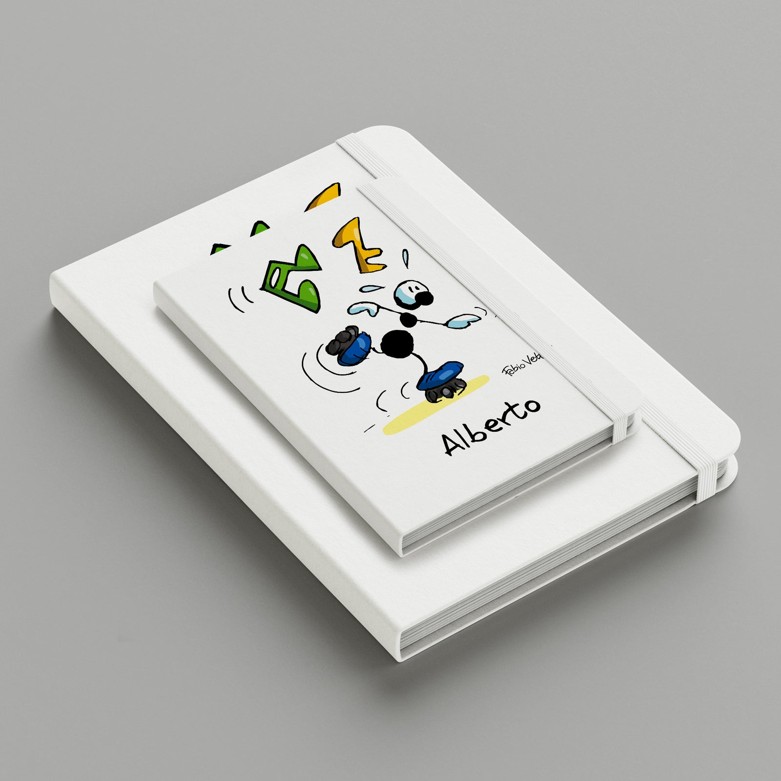 Personalized notebook with the theme "Roller skates"