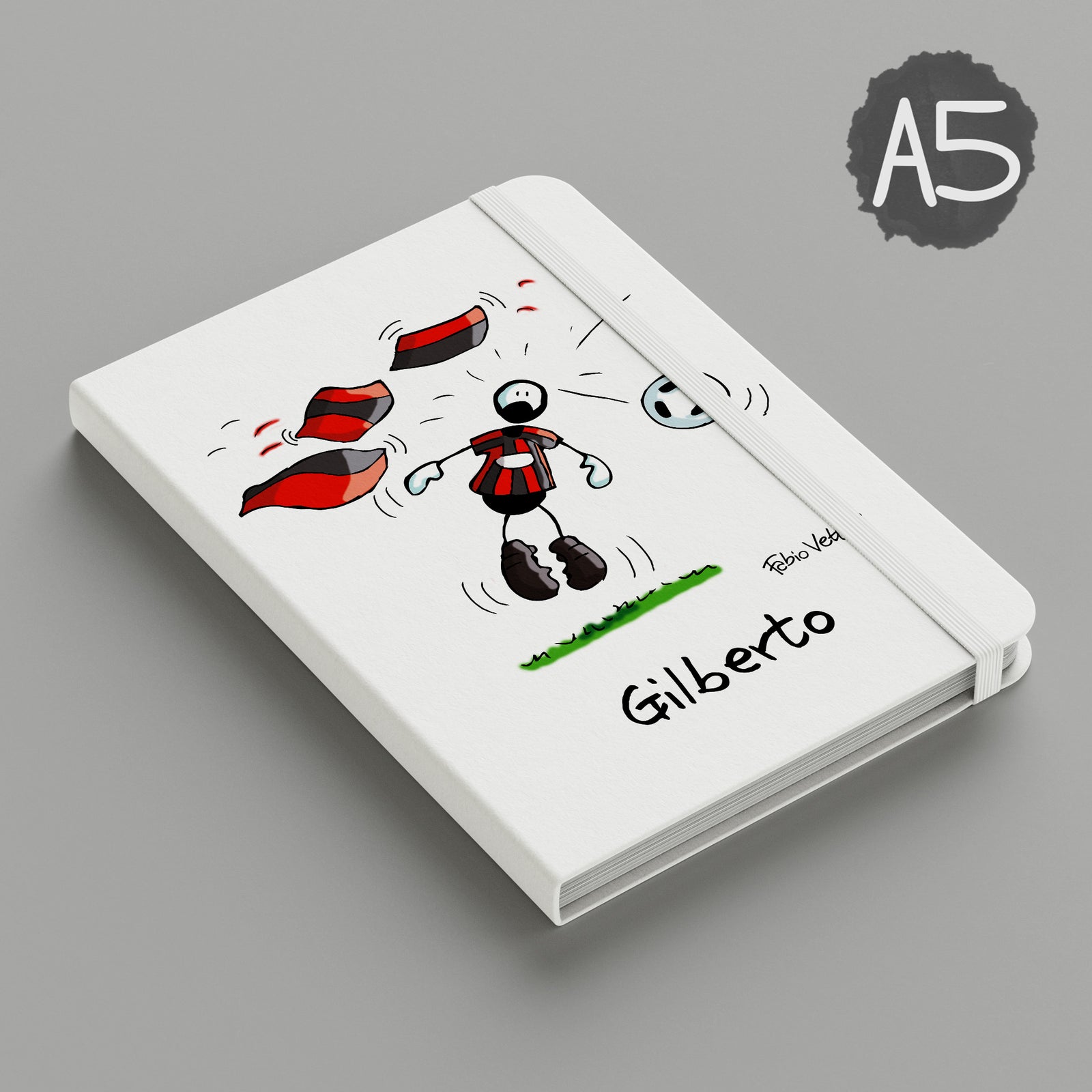 Personalized notebook with "Rossonero" theme
