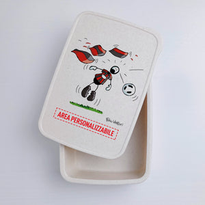 Lunch Box with Cutlery Band Personalized with "Rossonero" Theme