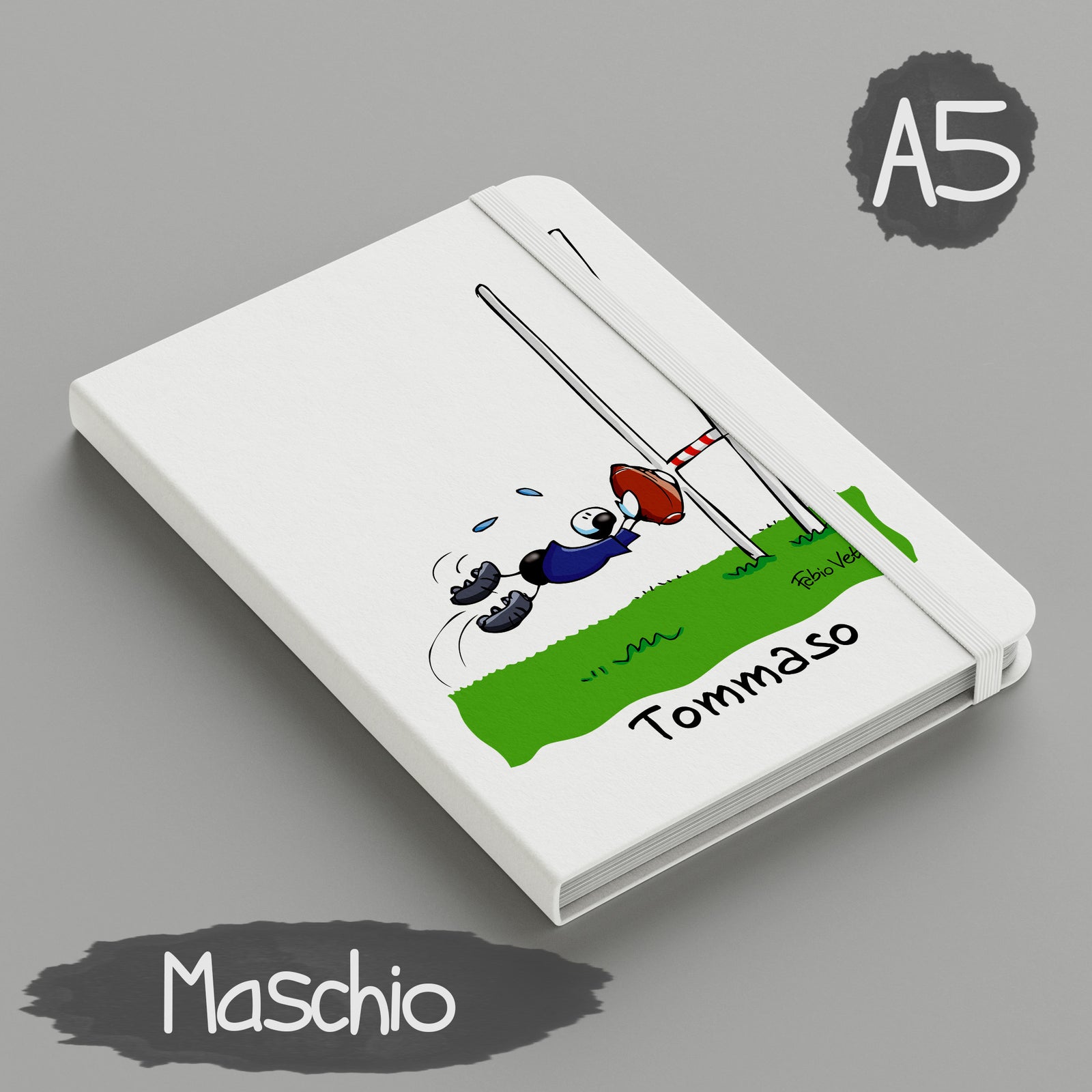 Personalized notebook with "Rugby" theme