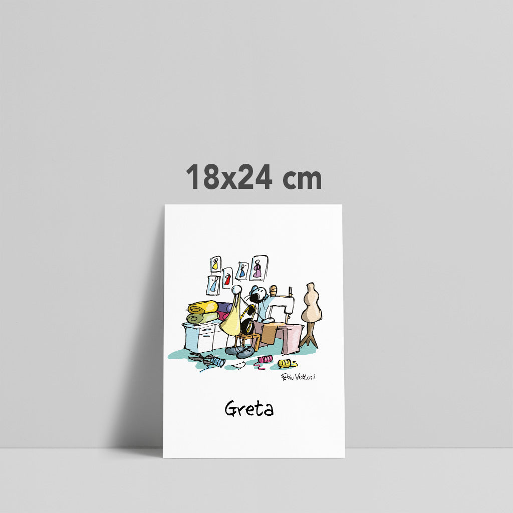 Personalized poster print with "Seamstress" theme