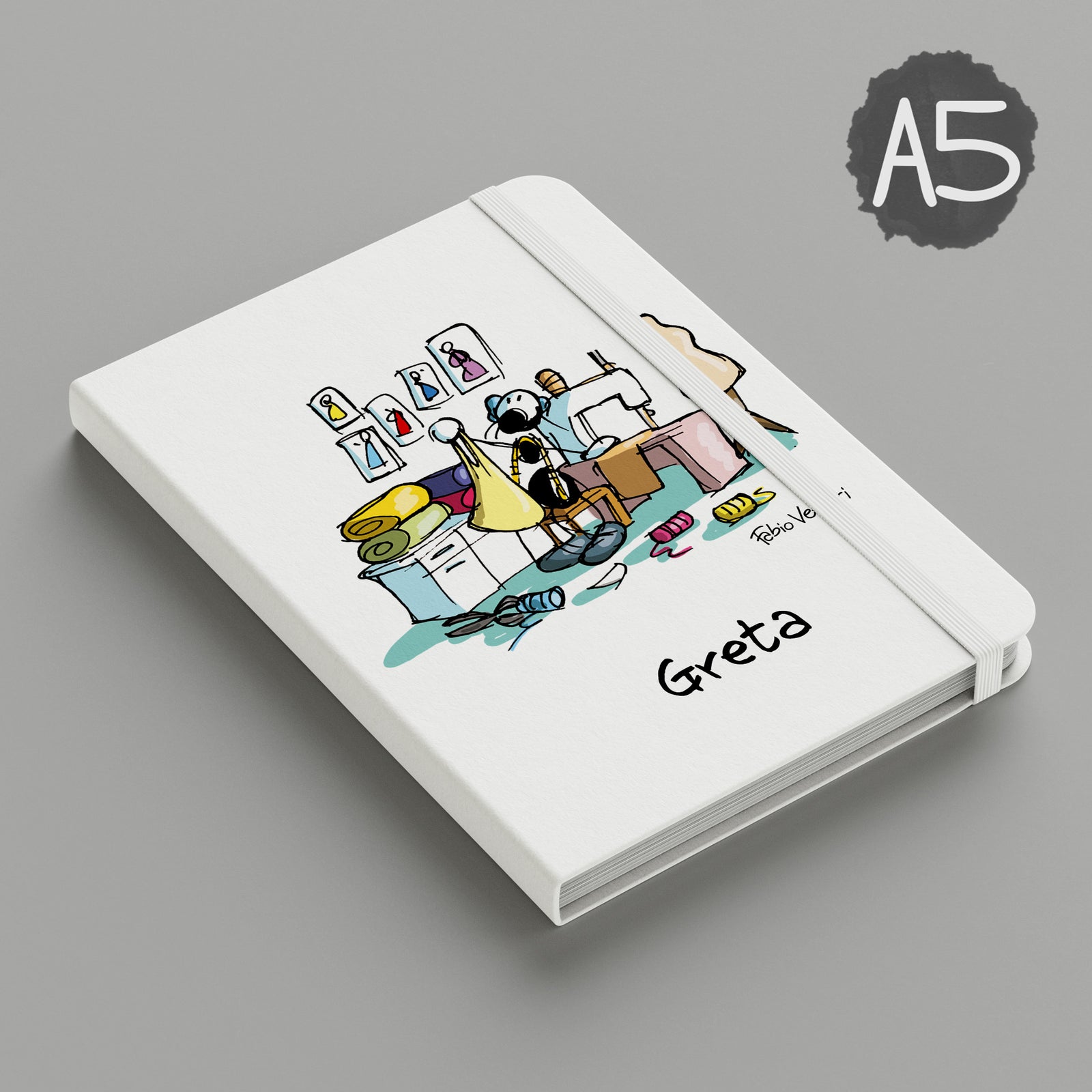 Personalized notebook with "Seamstress" theme