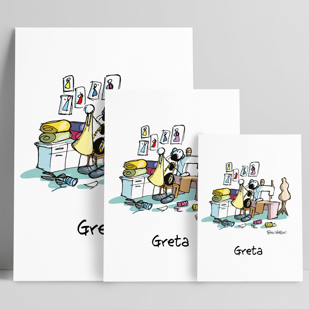 Personalized poster print with "Seamstress" theme