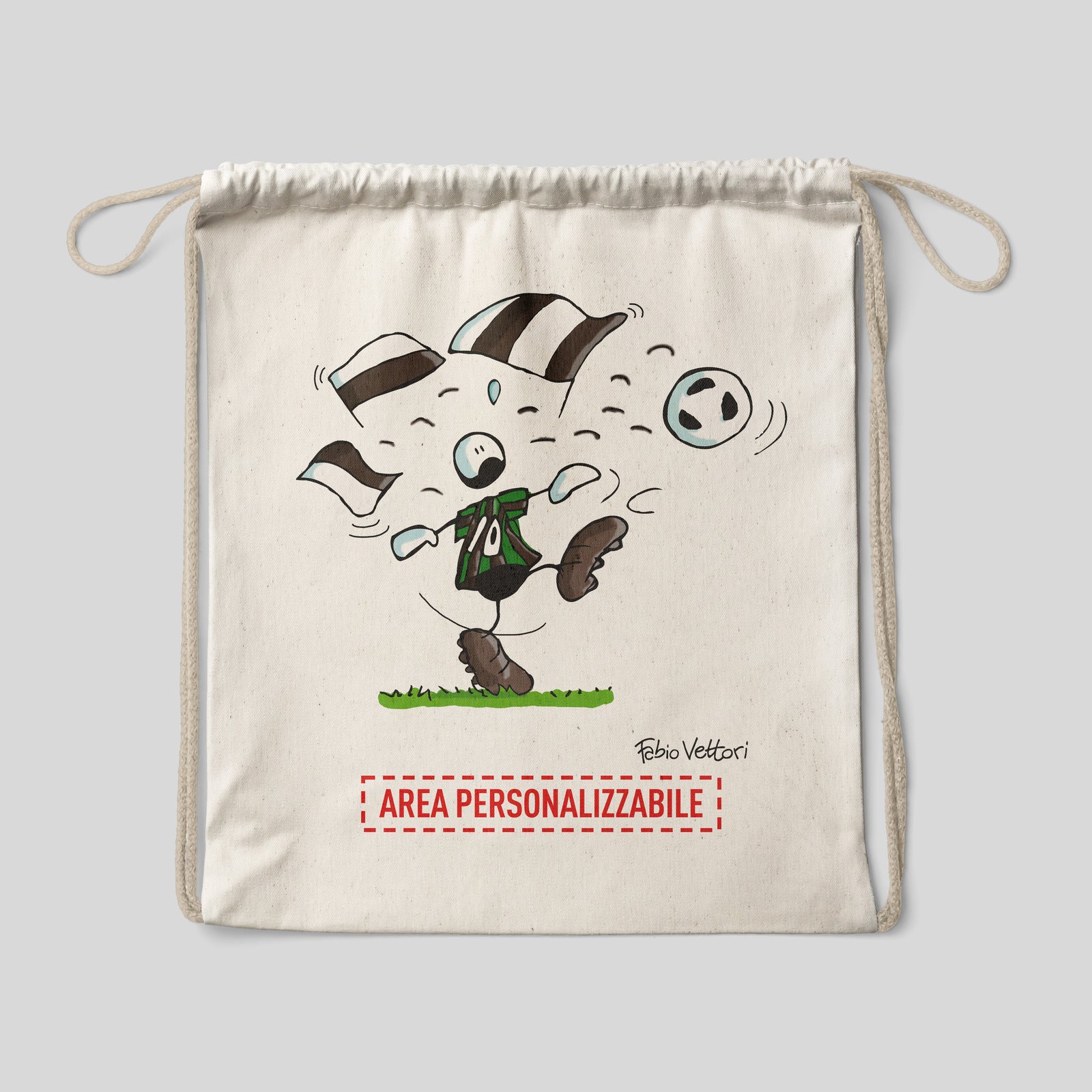 Sacca zaino personalizzata in cotone soggetto "Sassuolo"