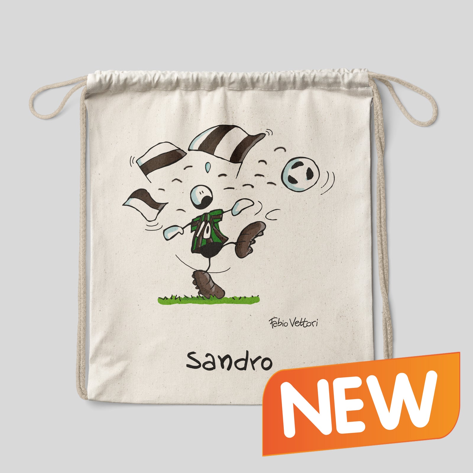 Sacca zaino personalizzata in cotone soggetto "Sassuolo"