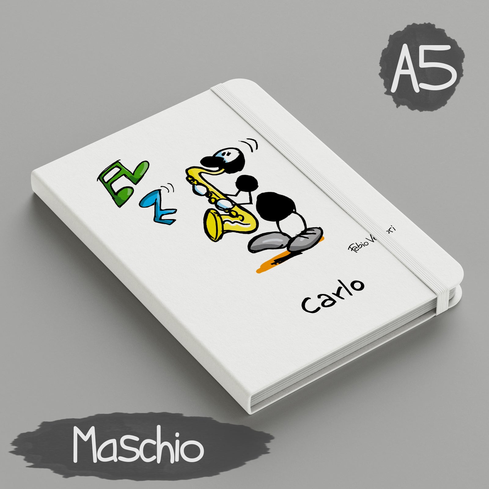 Personalized notebook with "Sax" theme