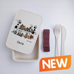 Scatola Porta Pranzo con Fascia Porta Posate Personalizzata soggetto "Scacchi"