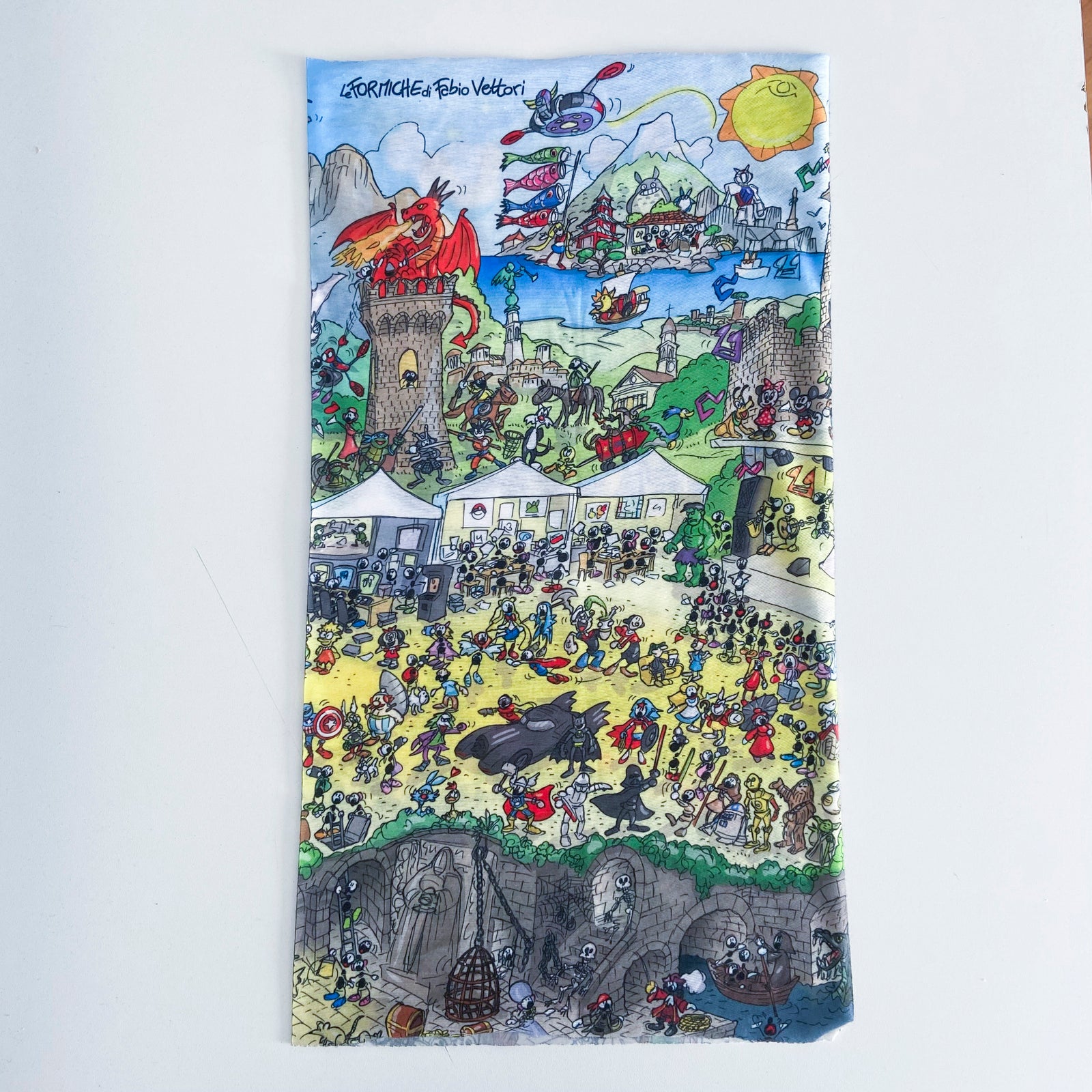 Scaldacollo multi sciarpa in poliestere soggetto "Comics&games"