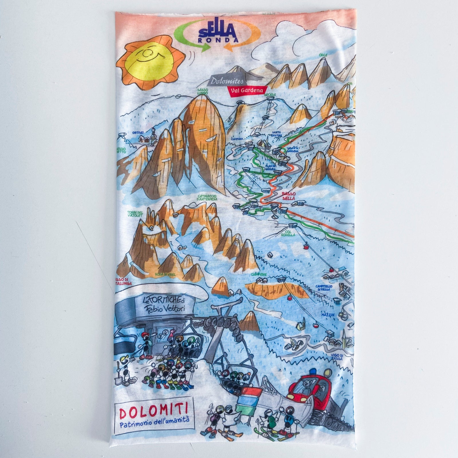 Scaldacollo multi sciarpa in poliestere soggetto "Sellaronda"