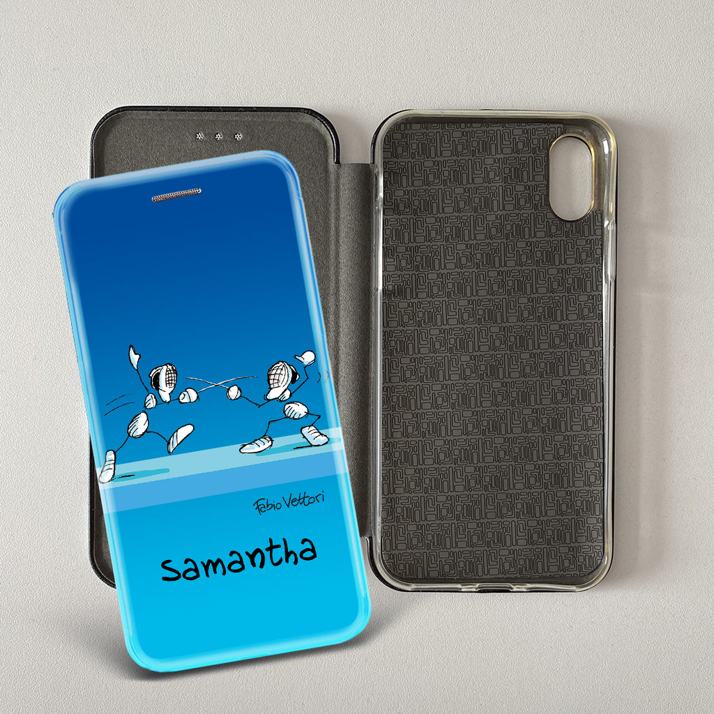 Artistic cover for Smartphone Personalized "Police" subject, model with "book" opening