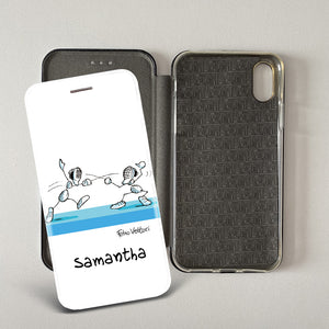 Artistic cover for Smartphone Personalized "Police" subject, model with "book" opening