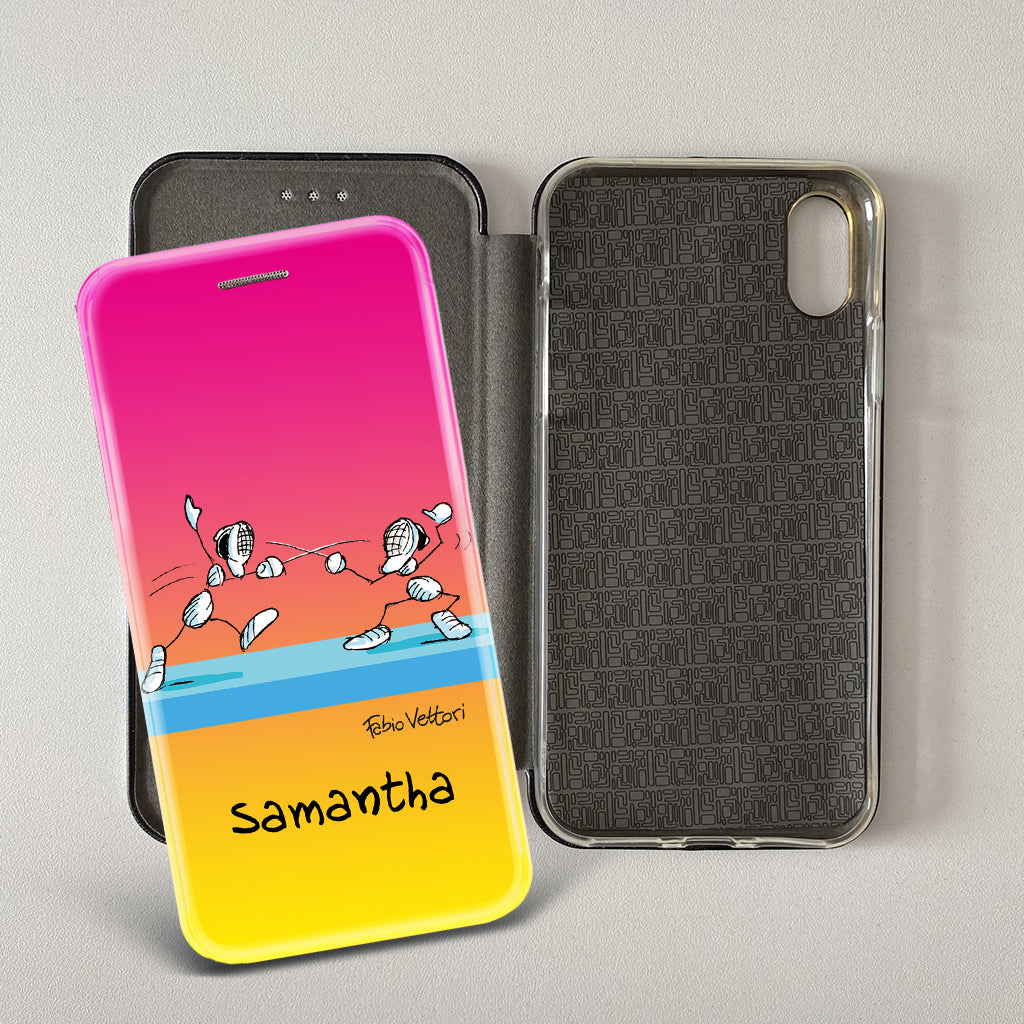 Artistic cover for Smartphone Personalized "Police" subject, model with "book" opening