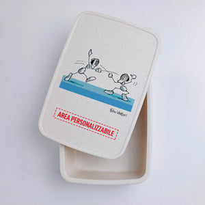 Scatola Porta Pranzo con Fascia Porta Posate Personalizzata soggetto "Scherma"