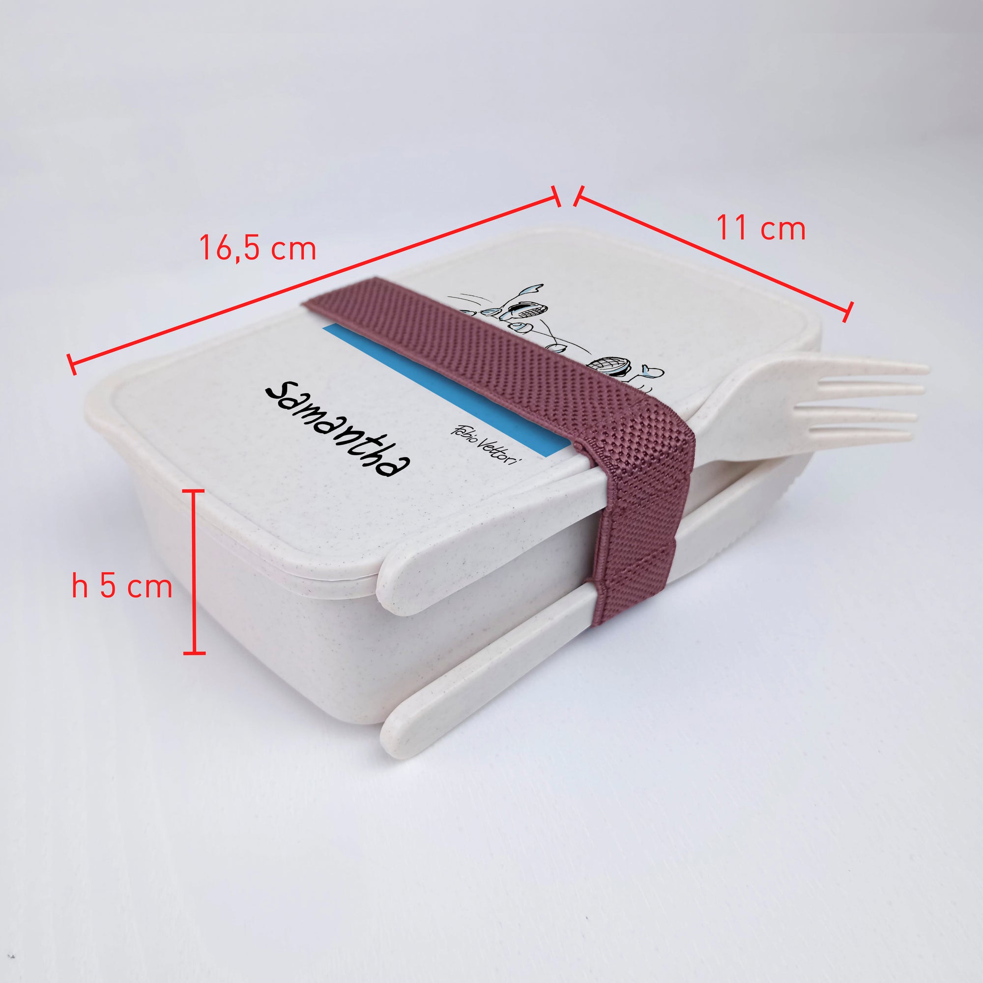Scatola Porta Pranzo con Fascia Porta Posate Personalizzata soggetto "Scherma"