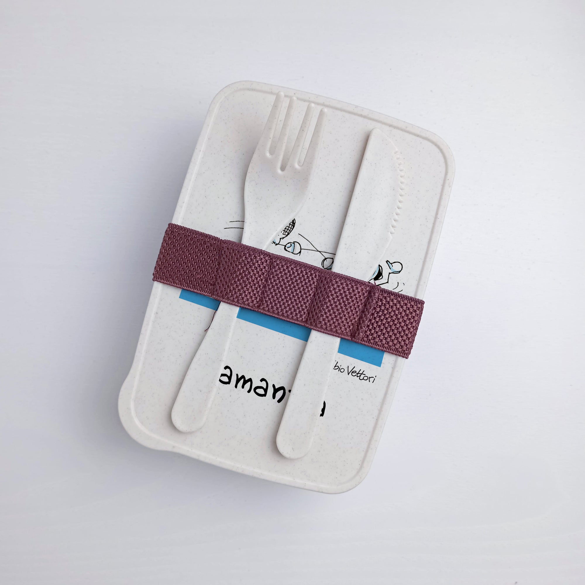 Scatola Porta Pranzo con Fascia Porta Posate Personalizzata soggetto "Scherma"