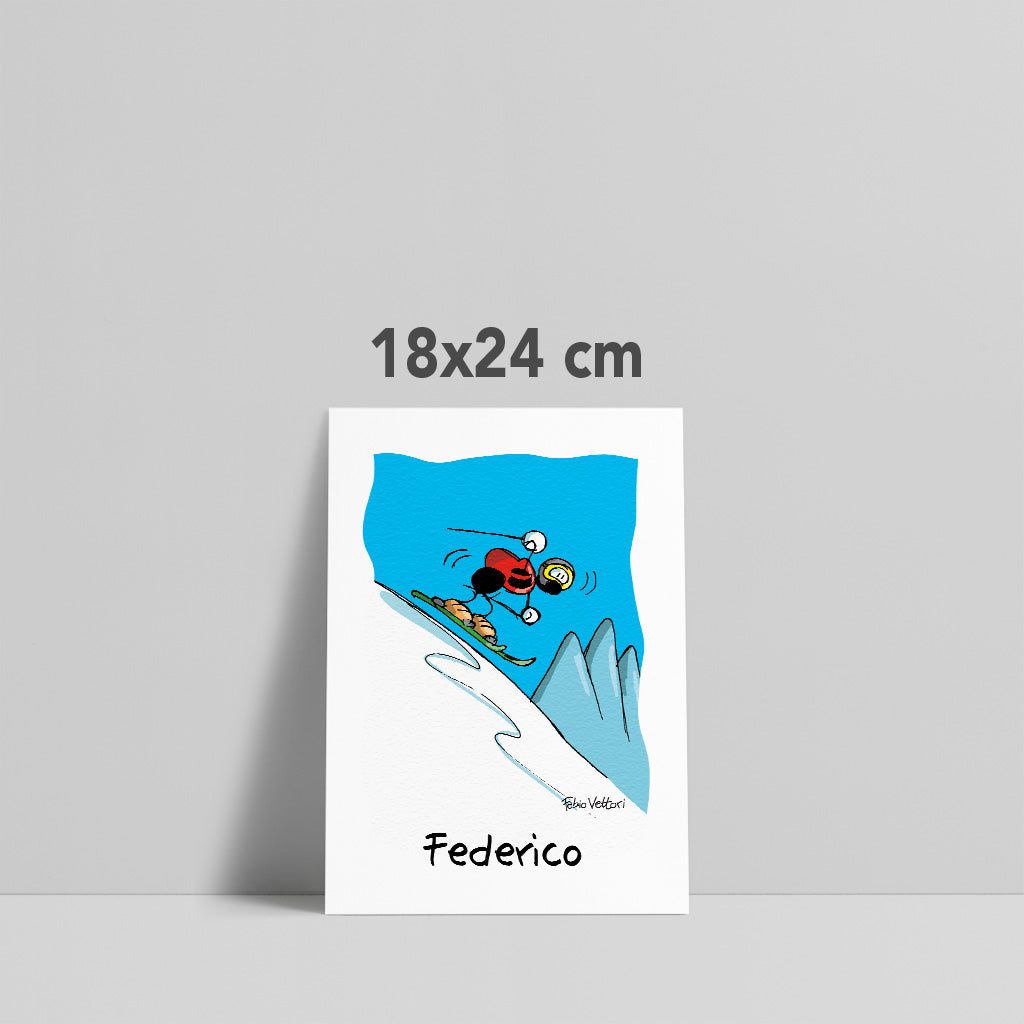 Personalized "Skier" poster print