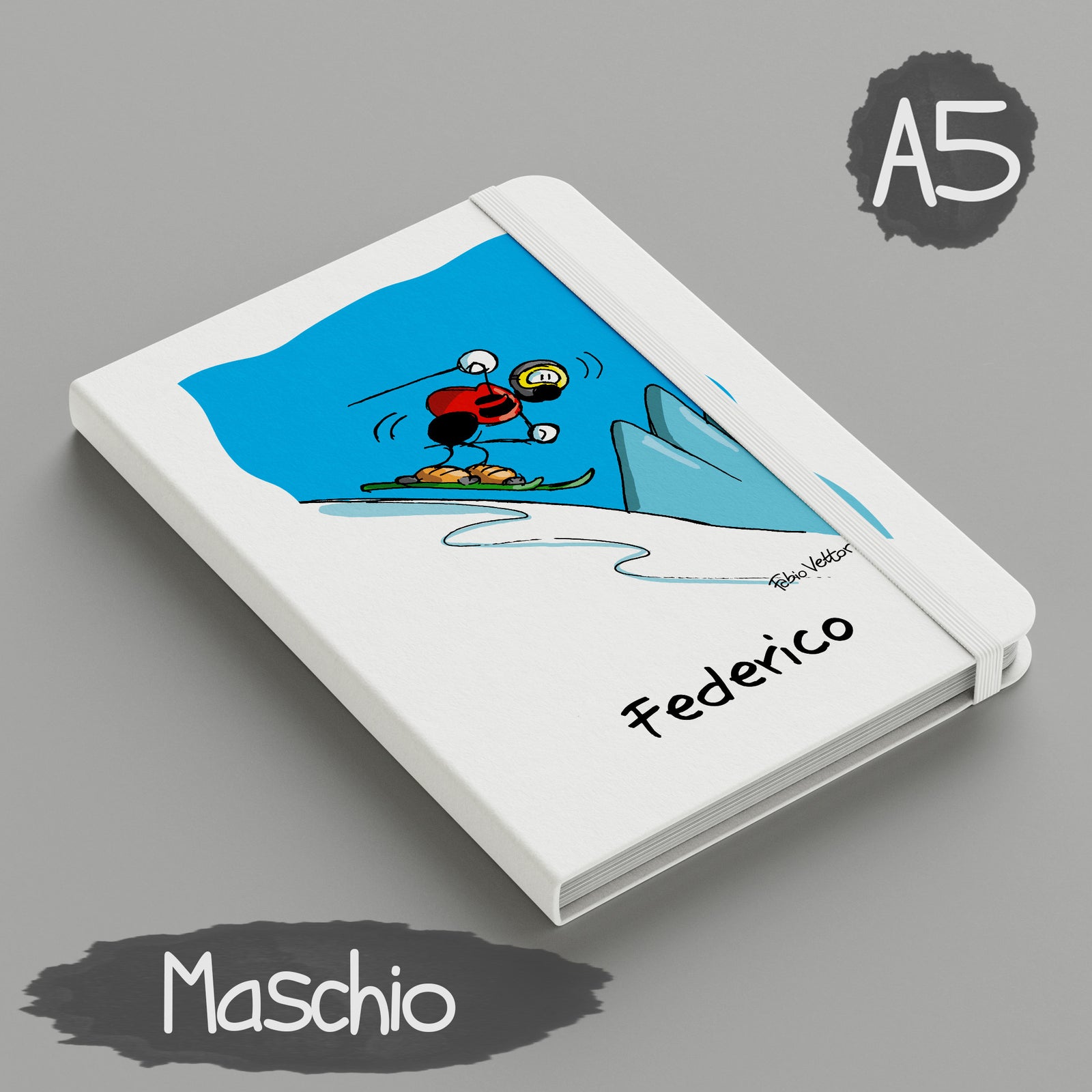 Personalized notebook with "Ski" theme