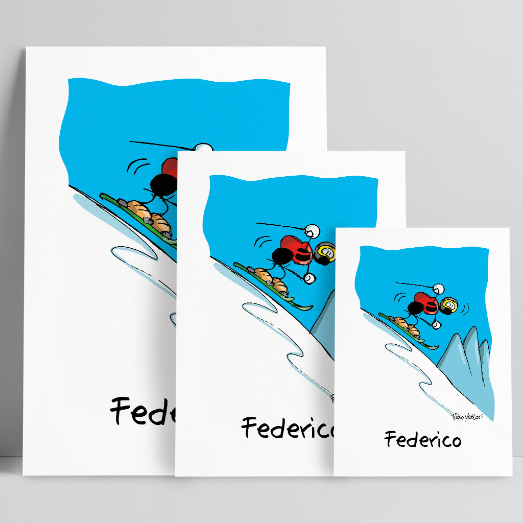 Personalized "Skier" poster print