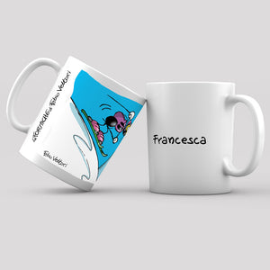 UniGift Tazza Personalizzata Design Surf Evoluzione – Con Nome E Messaggio, Regalo Unico Per Appassionati Di Sport Acquatici