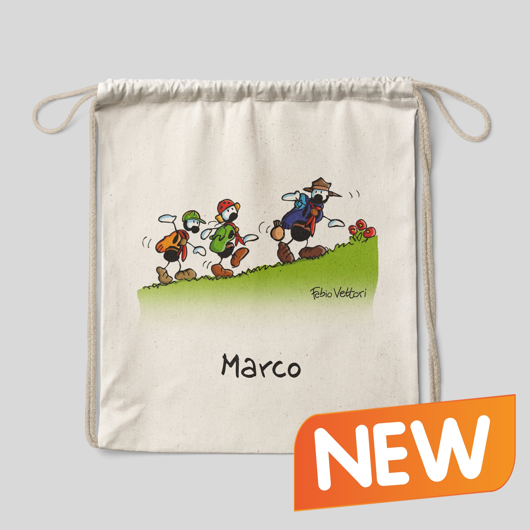 Sacca zaino personalizzata in cotone soggetto
