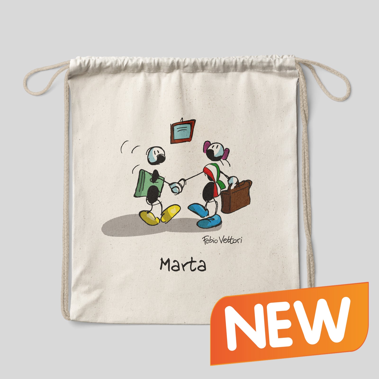 Sacca zaino personalizzata in cotone soggetto "Sindaci"