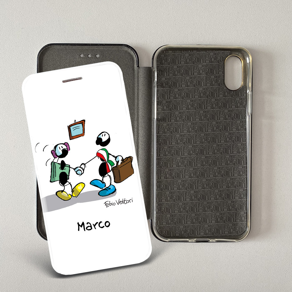 Artistic cover for Smartphone Personalized "Police" subject, model with "book" opening