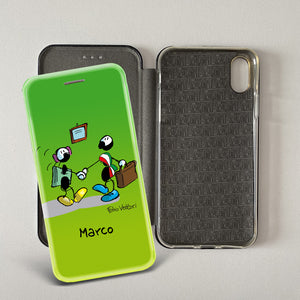 Artistic cover for Smartphone Personalized "Police" subject, model with "book" opening