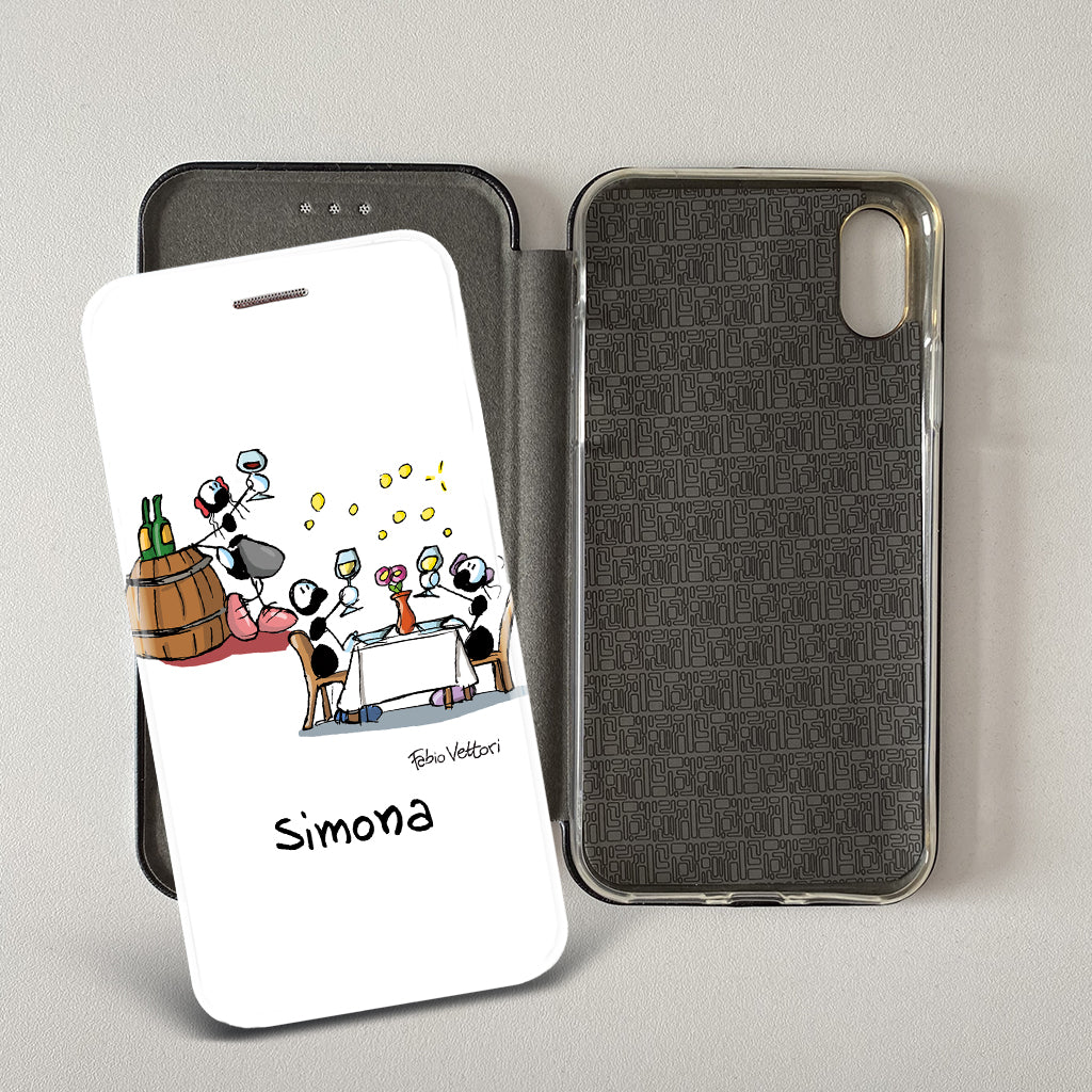 Artistic cover for Smartphone Personalized "Police" subject, model with "book" opening