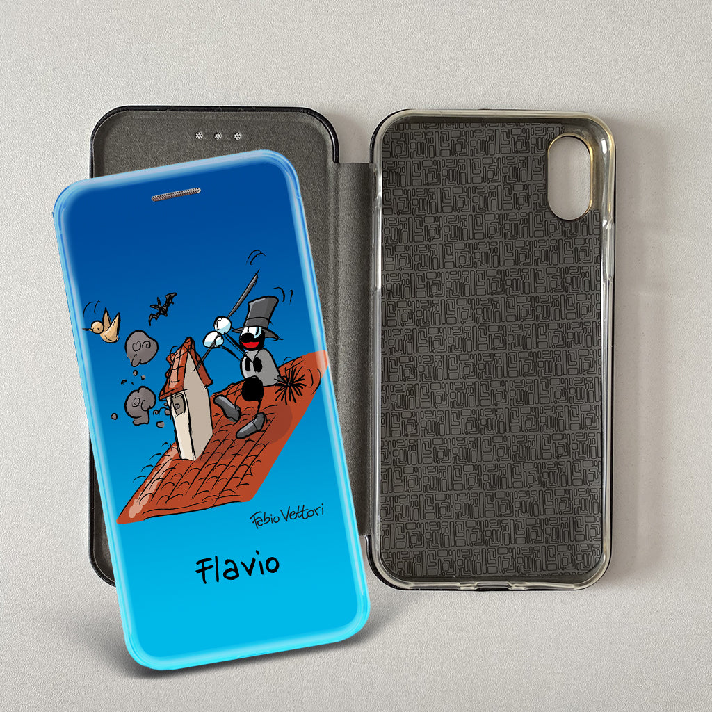 Artistic cover for Smartphone Personalized "Police" subject, model with "book" opening