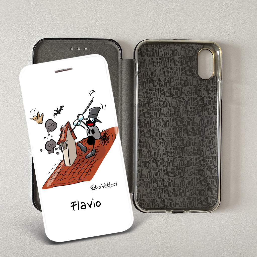 Artistic cover for Smartphone Personalized "Police" subject, model with "book" opening