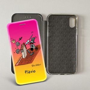 Cover artistica per Smartphone Personalizzata soggetto "Spazzacamino" modello con apertura "a Libro"