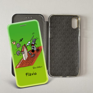 Cover artistica per Smartphone Personalizzata soggetto "Spazzacamino" modello con apertura "a Libro"