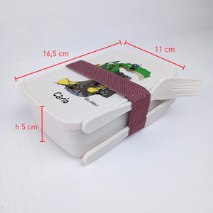 Lunch Box with Cutlery Holder Band Personalized with "Speleologo" Theme