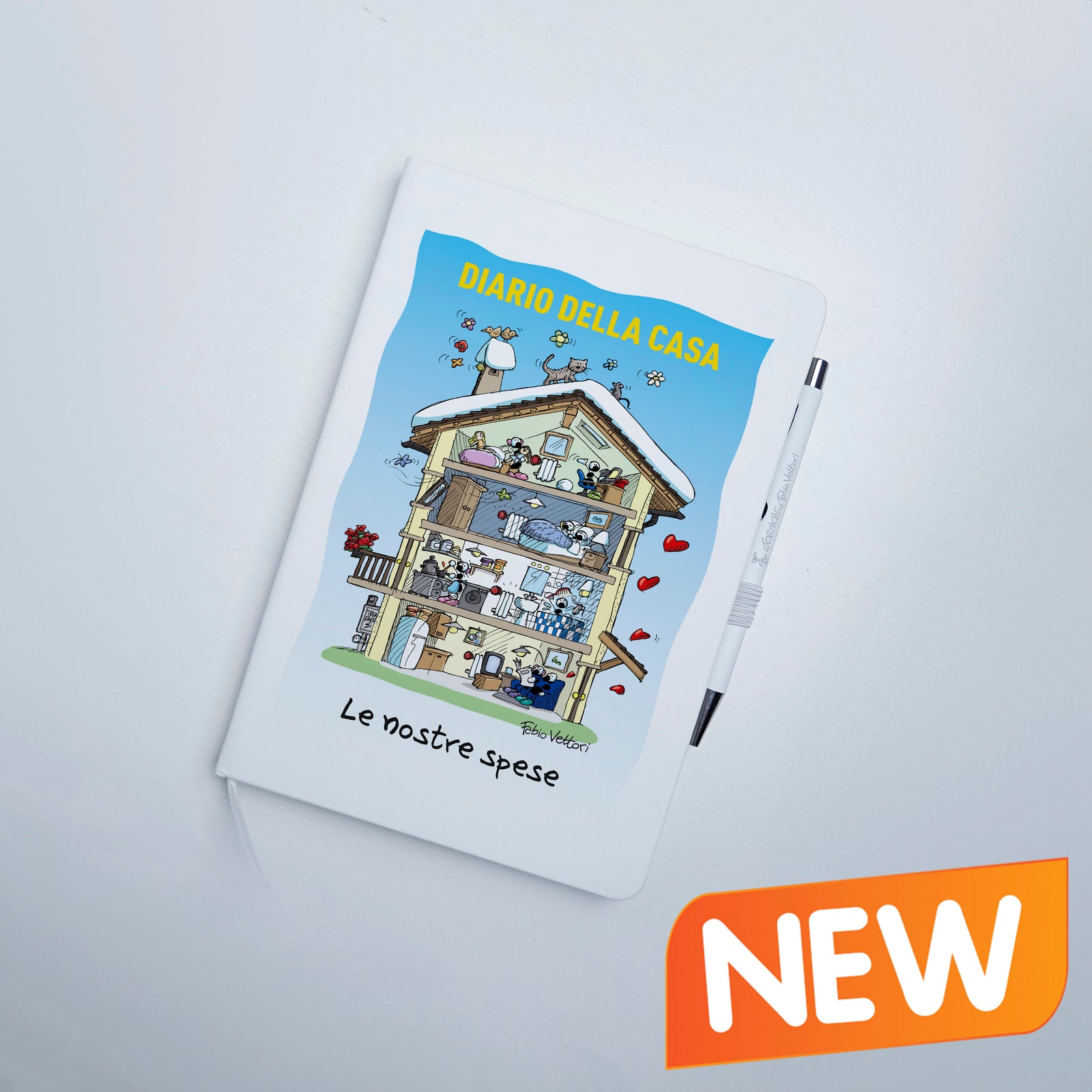 Customizable A5 notebook with pen, subject "House diary"