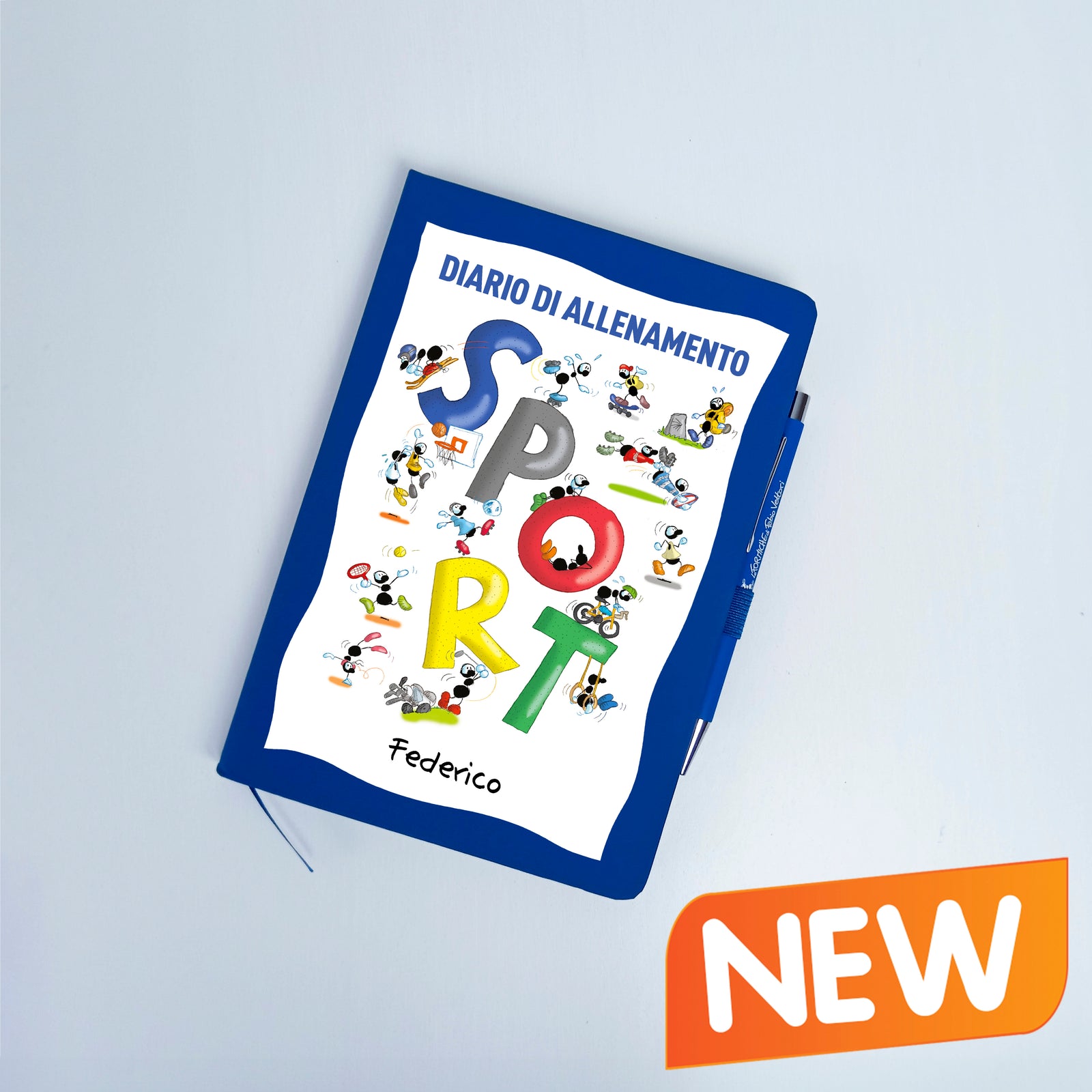 Customizable A5 notebook with pen, subject "Training Diary"