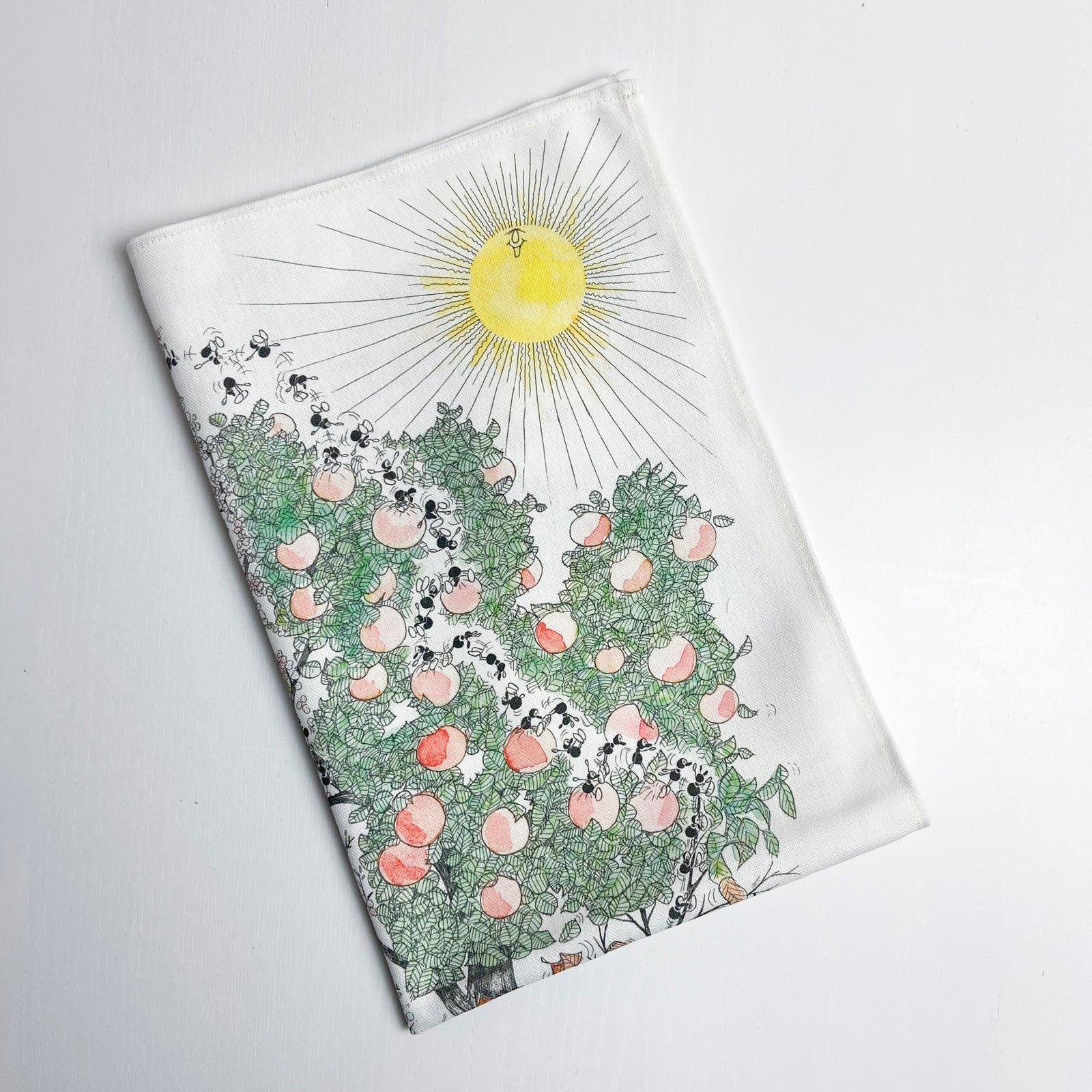 Kitchen towel 100% cotton with "4 seasons" motif 