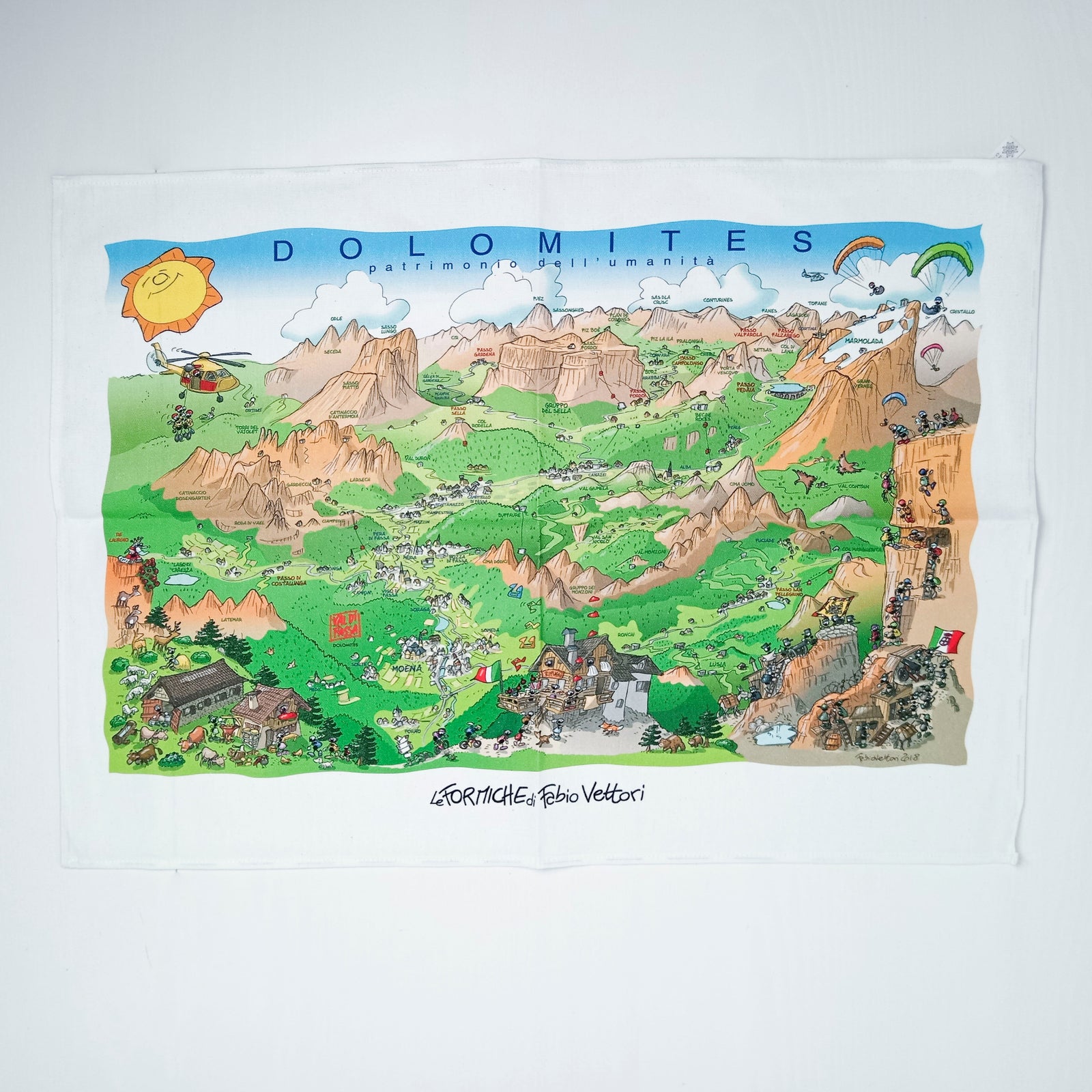 Kitchen towel 100% cotton with "4 seasons" motif 