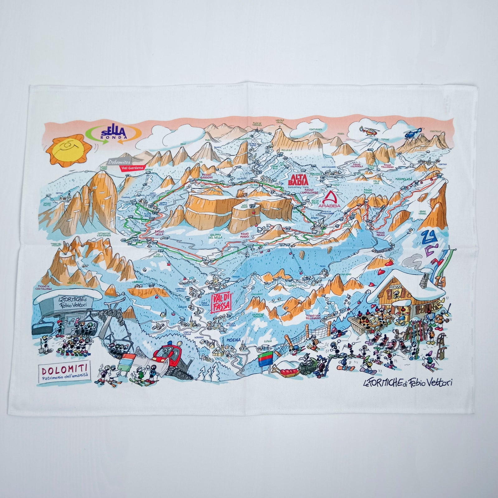 Kitchen towel 100% cotton with "4 seasons" motif 