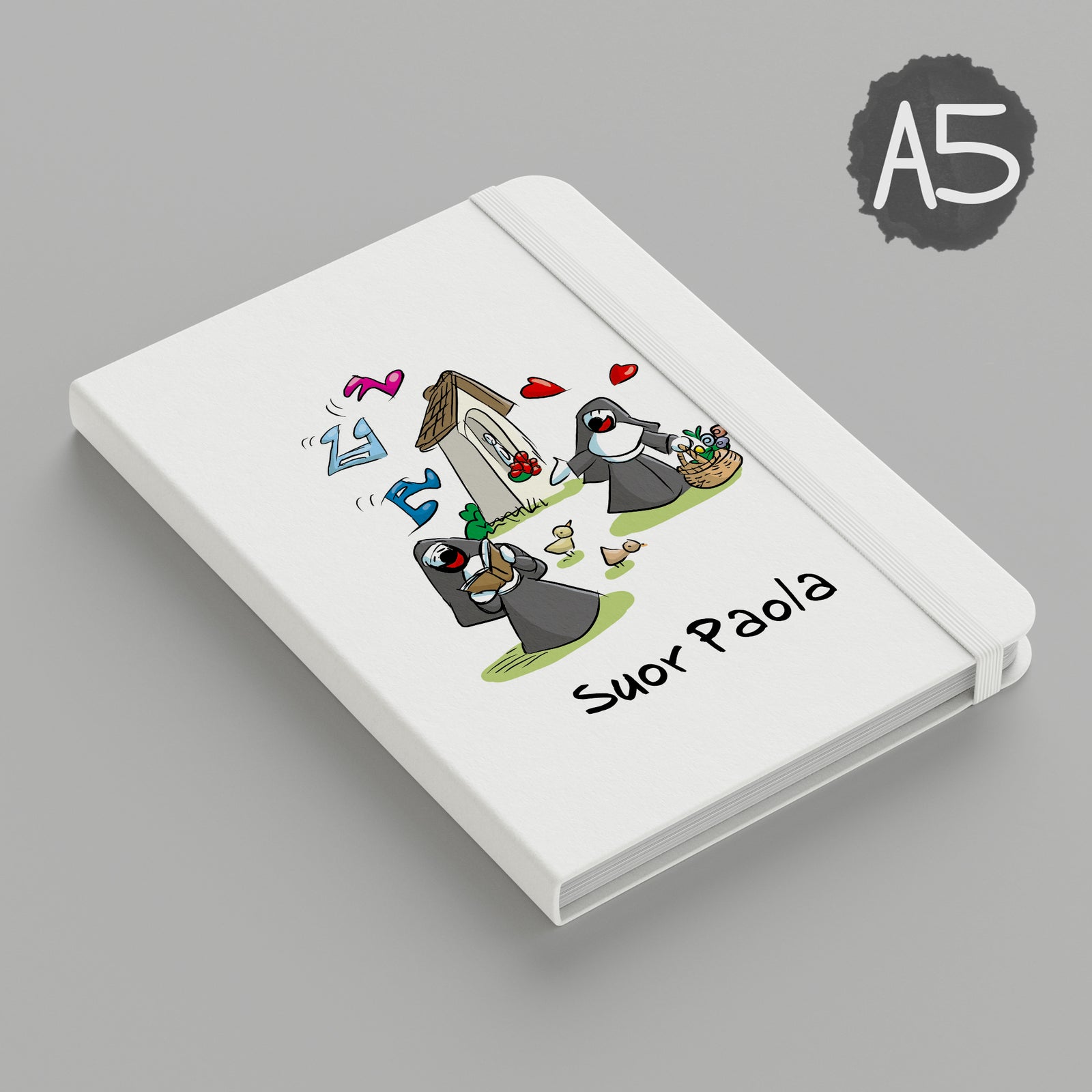 Personalized notebook with "Nuns" theme