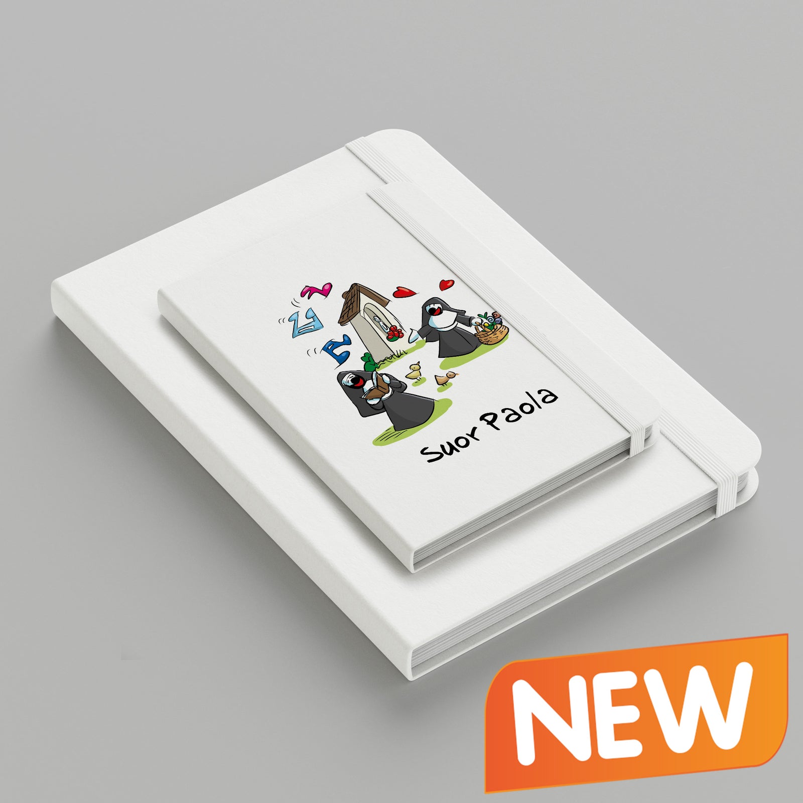 Personalized notebook with "Nuns" theme