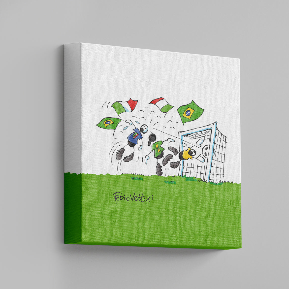 Tela "Forza Azzurri" 20x20 cm