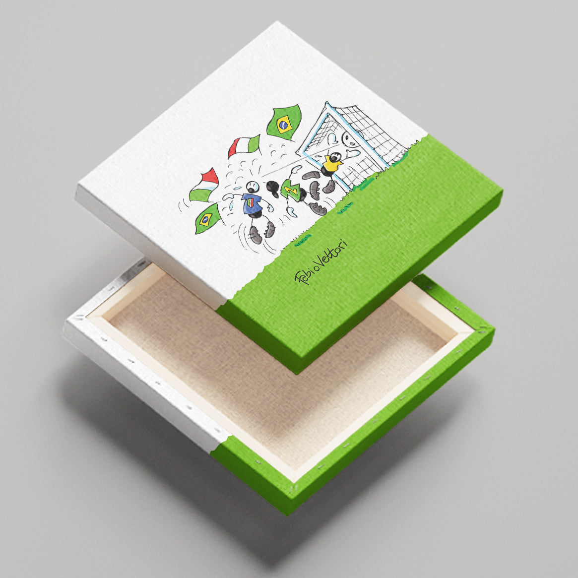 Tela "Forza Azzurri" 20x20 cm