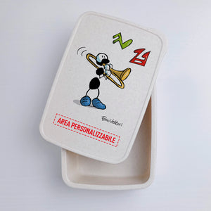 Scatola Porta Pranzo con Fascia Porta Posate Personalizzata soggetto "Trombone"